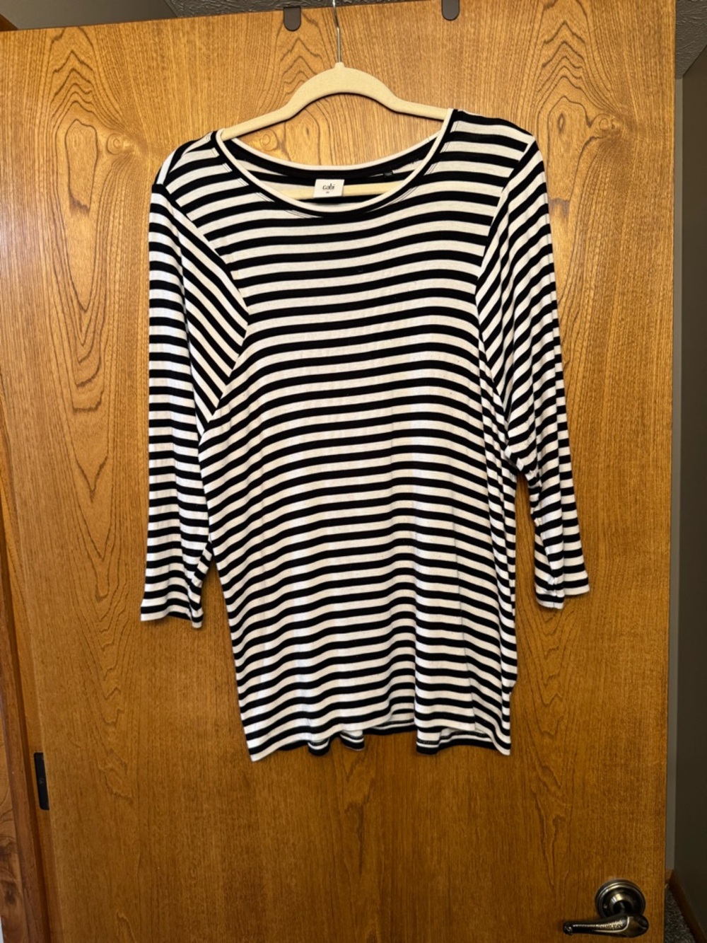 CAbi Black knit cardigan with striped tee Set - Picture 10 of 10